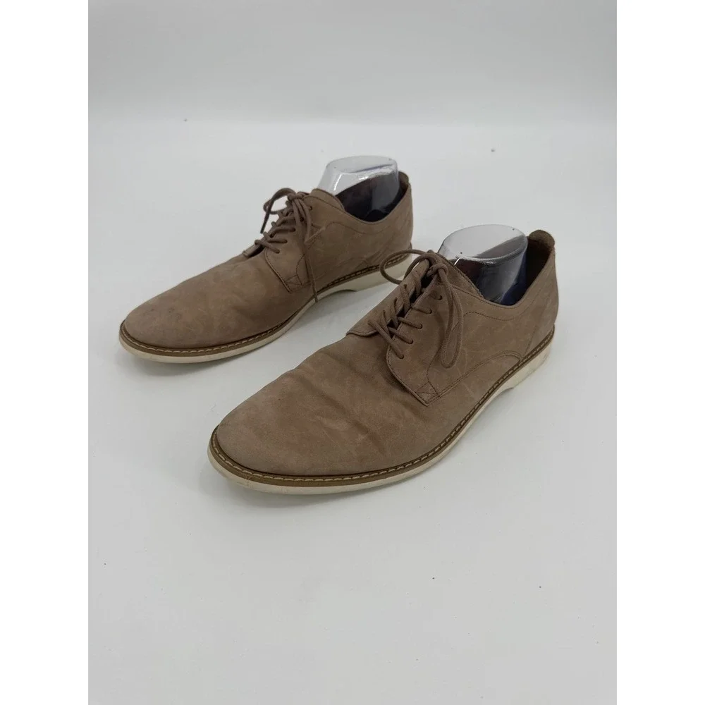 Aldo Mens Taupe Brown Nubuck Derby Shoes Lace Up Dress Casual Size 10 EUR 43